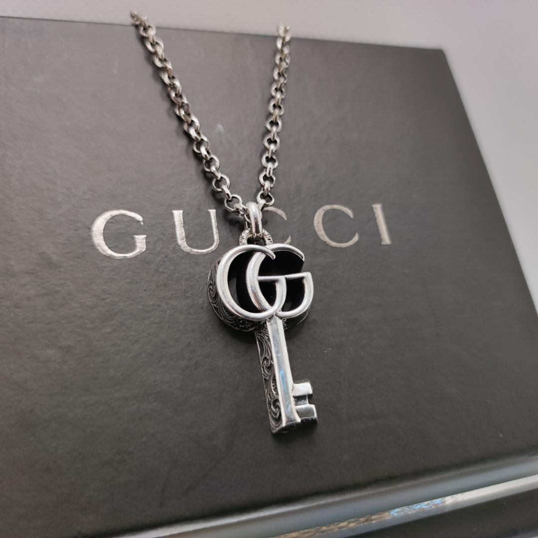 【GUCCI】グッチ ダブルGキーネックレス シルバー925 箱付