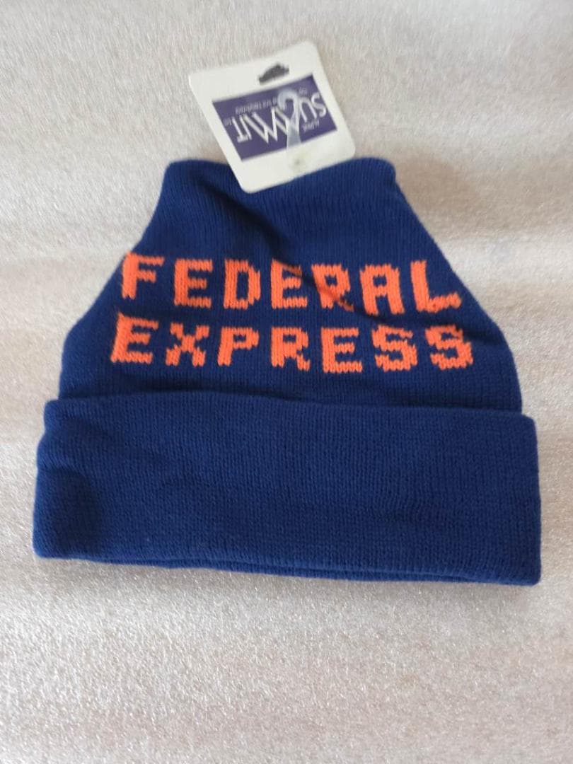 デッド FEDERAL EXPRESS ニット帽 ビンテージ 80s新品、♥