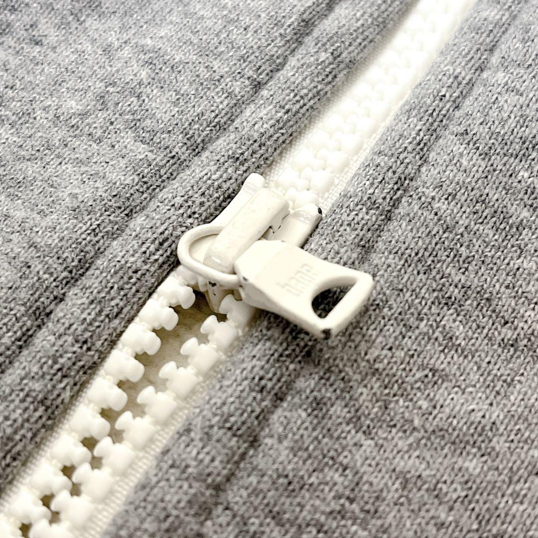 ☆A BATHING APE ダブルジップパーカー 刺繍ロゴ グレー XL