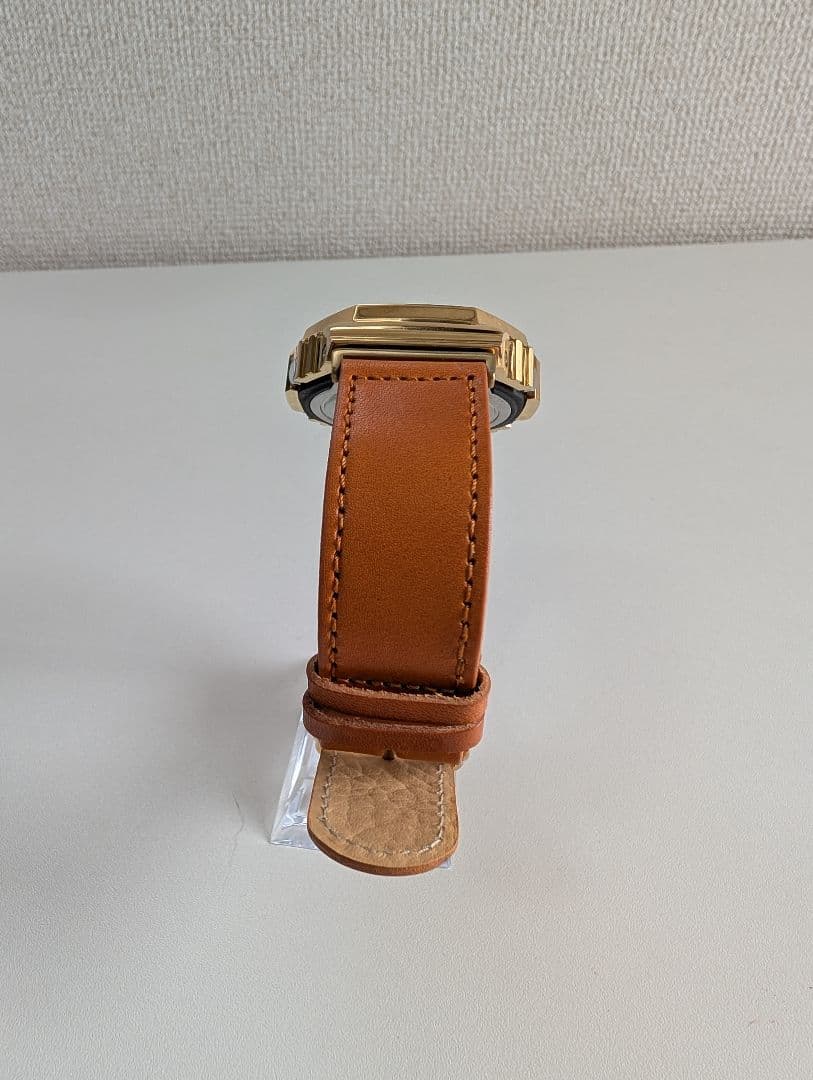 【新品同様】カシオーク GA-2100 カスタム 国産本革金ベゼルオレンジ文字盤 【新品同様】カシオーク GA-2100 カスタム 国産本革金ベゼルオレンジ文字盤