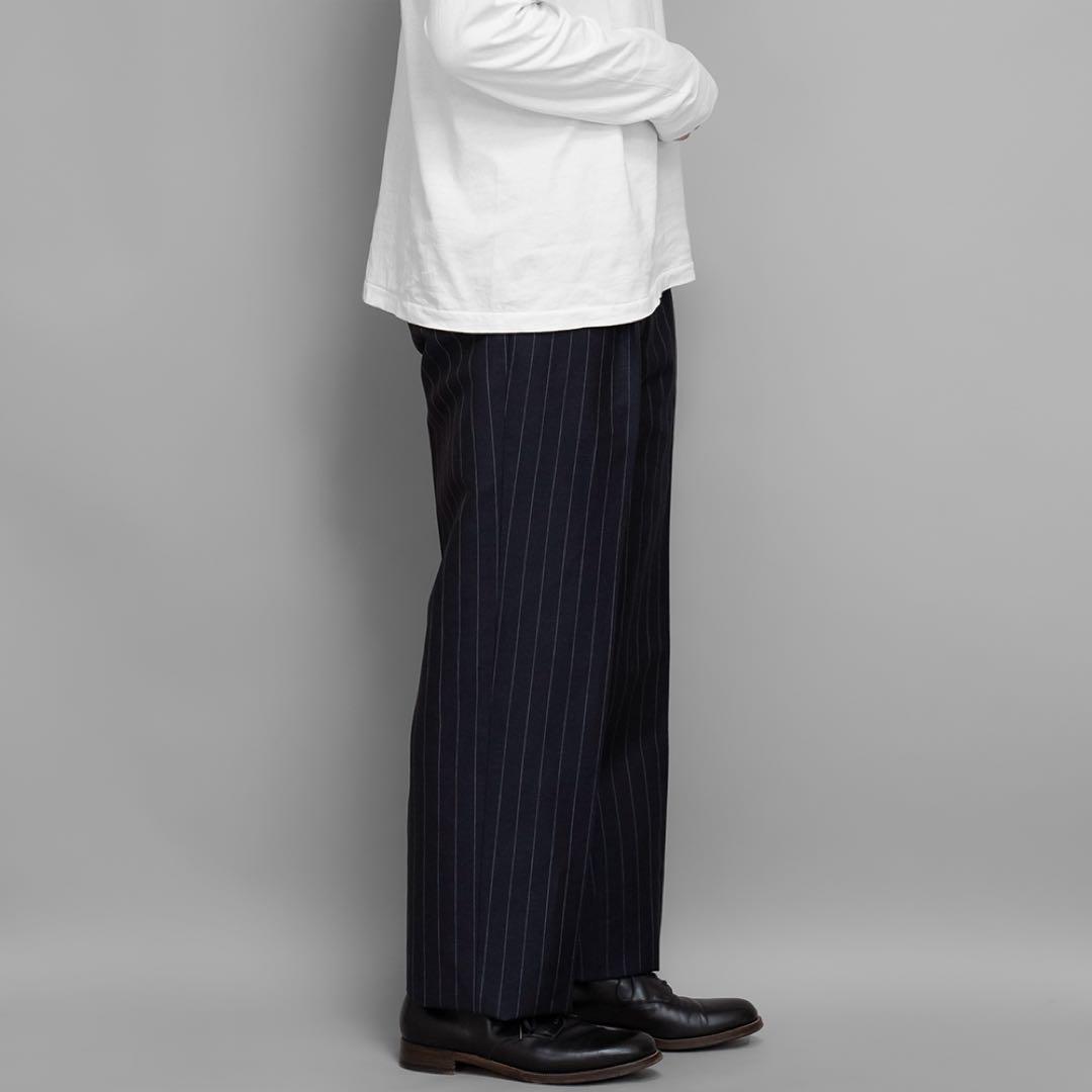 パンツ MAATEE&SONS Set Up Trouser 2 Navy Stripe