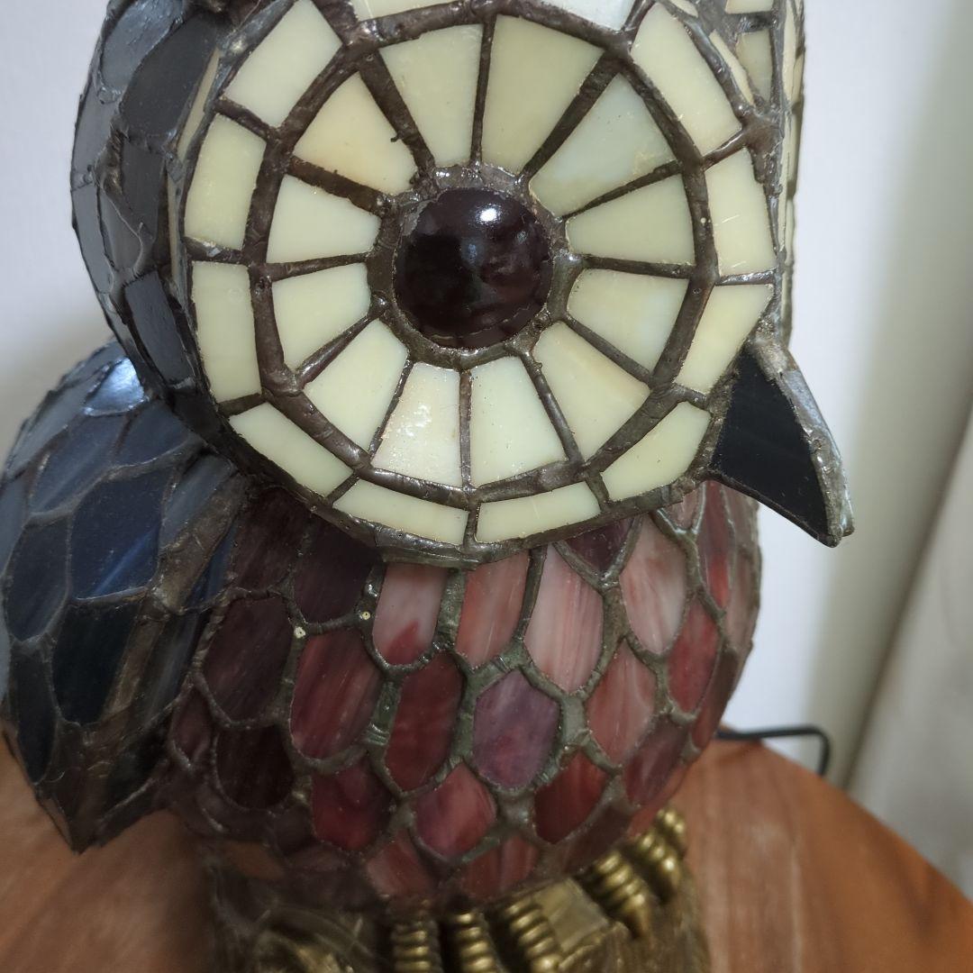 USEDのフクロウのステンドグラスの置物
