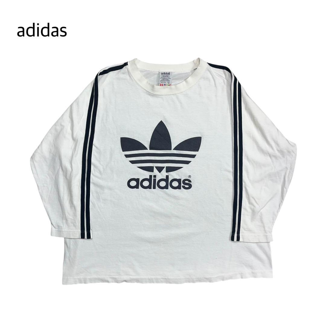 80s 90s USA製 adidas ラグランT 万国旗 Tシャツ ホワイト