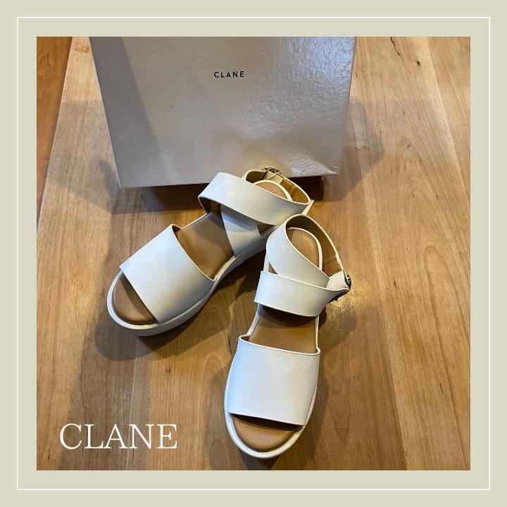 【未使用タグ付】クラネ CLANE サンダル 厚底 アンクルストラップ 37 白