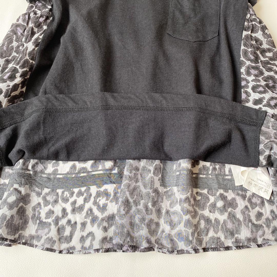 美品】サカイ Tシャツ カットワーク 異素材ドッキング 切替
