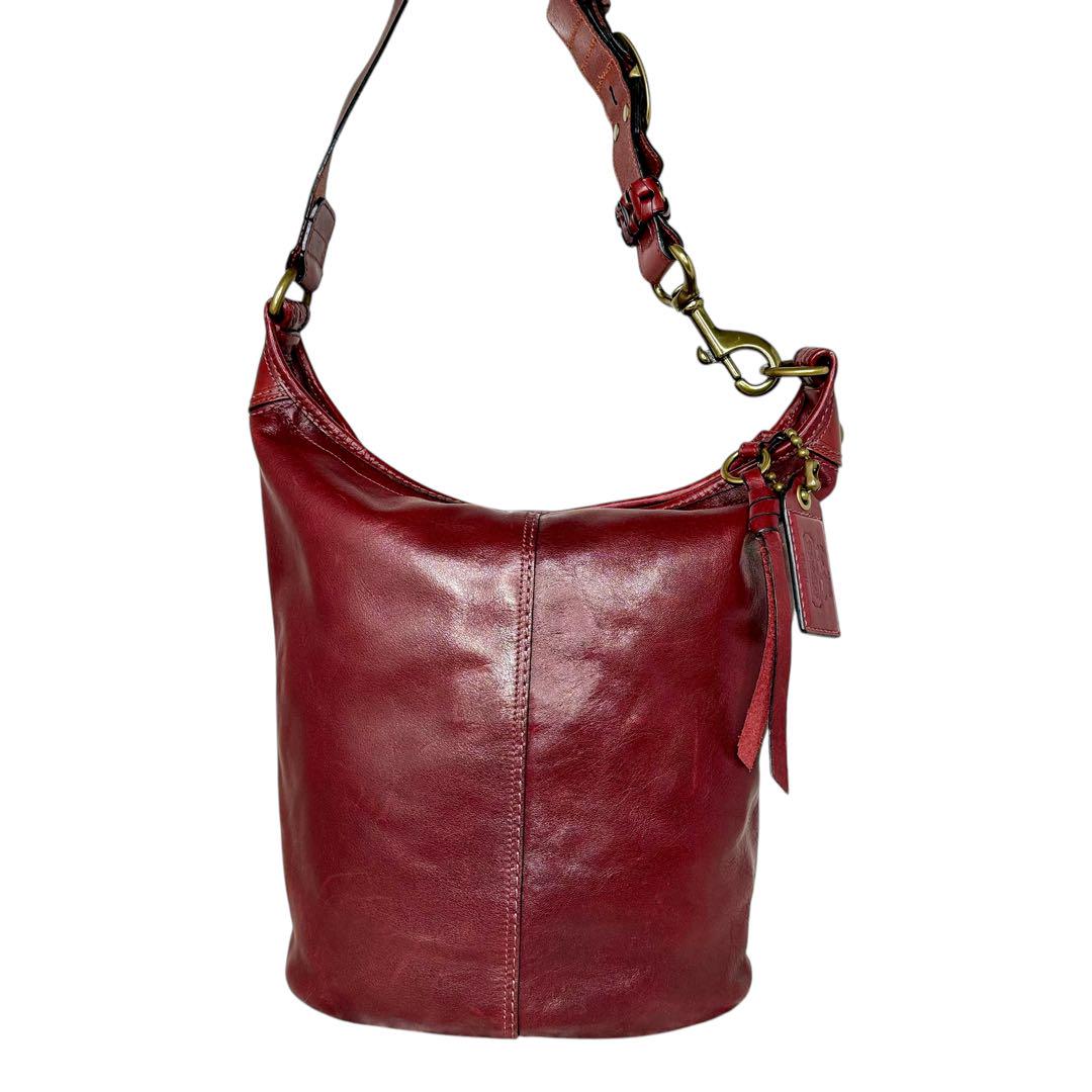 【美品☆】コーチ　COACH レザー　ショルダーバッグ　斜め掛け　バケツ
