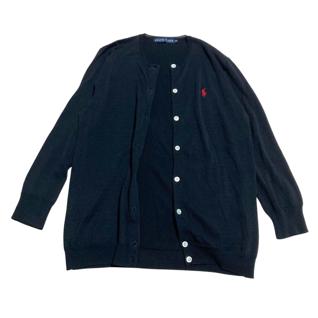 希少❗️美品★ラルフローレン アンサンブル カーディガン 綿ニット ホースロゴ M
