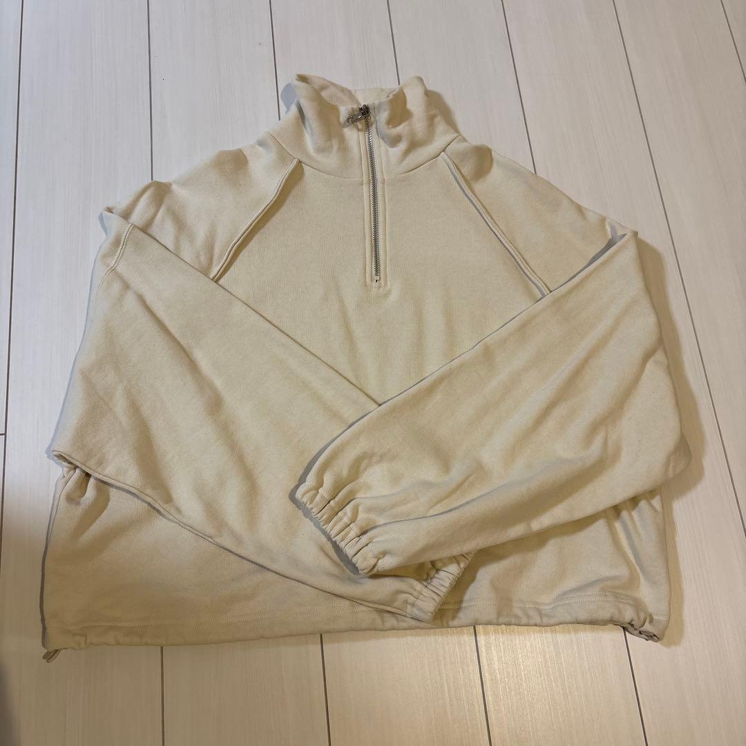 翌日配送、数量限定 。 TODAYFUL ハーフジップスウェット アイボリー SIZE TODAYFUL