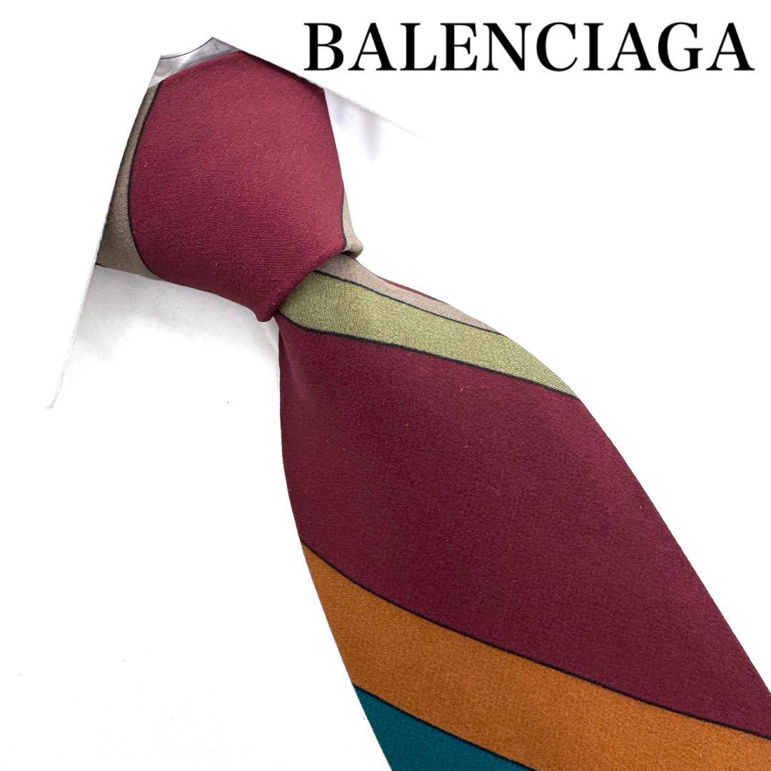 【美品】BALENCIAGA ストライプ ネクタイ ヴィンテージ スーツ 古着 7,900円