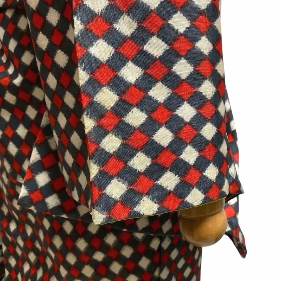 ¨̮⃝ 身丈155 アーガイル 菱形 銘仙 昭和レトロ 大正ロマン