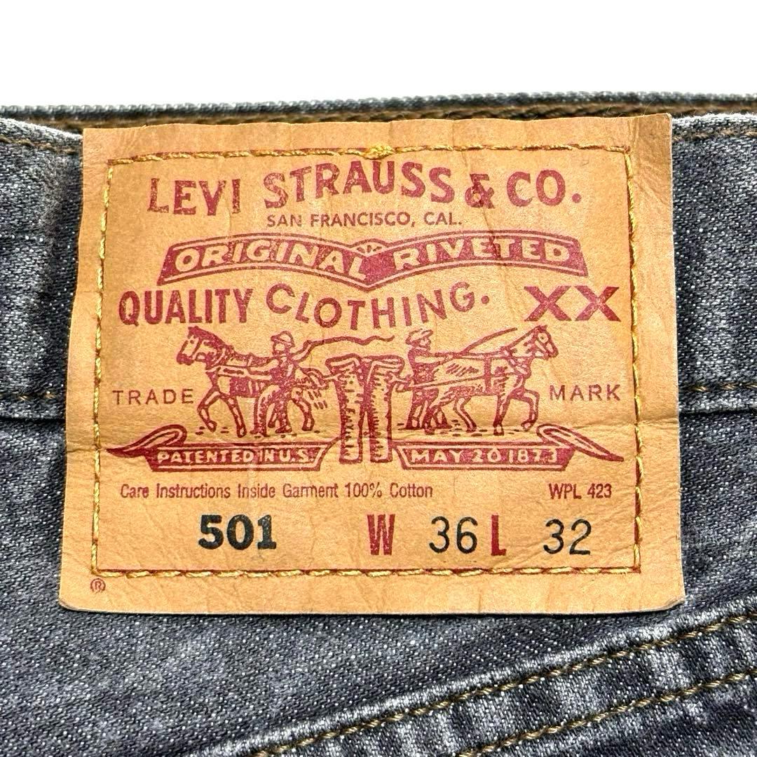 美品 W36 先染め ブラック リーバイス 501 デニム ジーンズ ジーパン