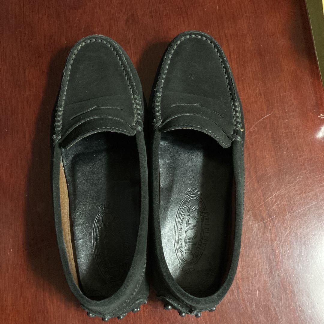 TODS 黒スエード　ドライビングシューズ