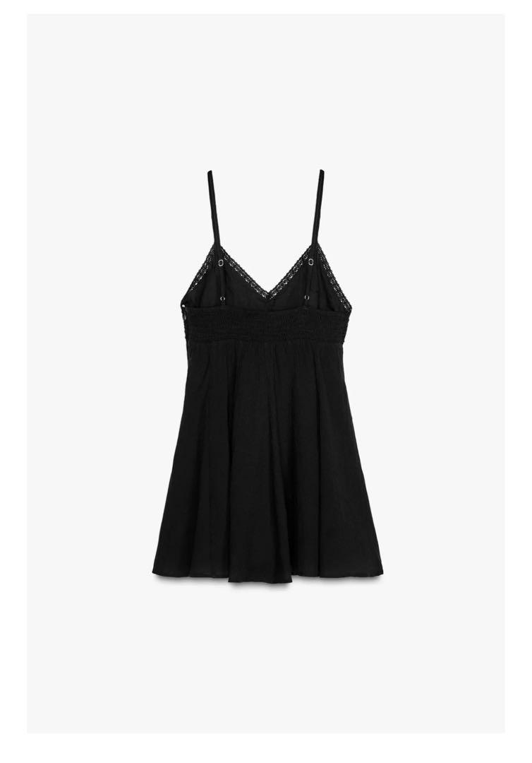 タグなし新品 ZARA コンビポプリンショートワンピース Mサイズ