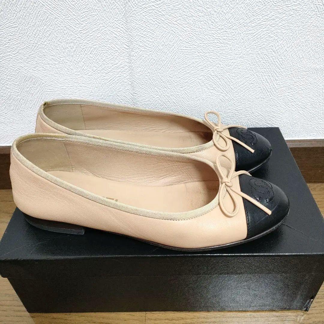 CHANEL　シャネル　バレーシューズ　フラットシューズ　37C