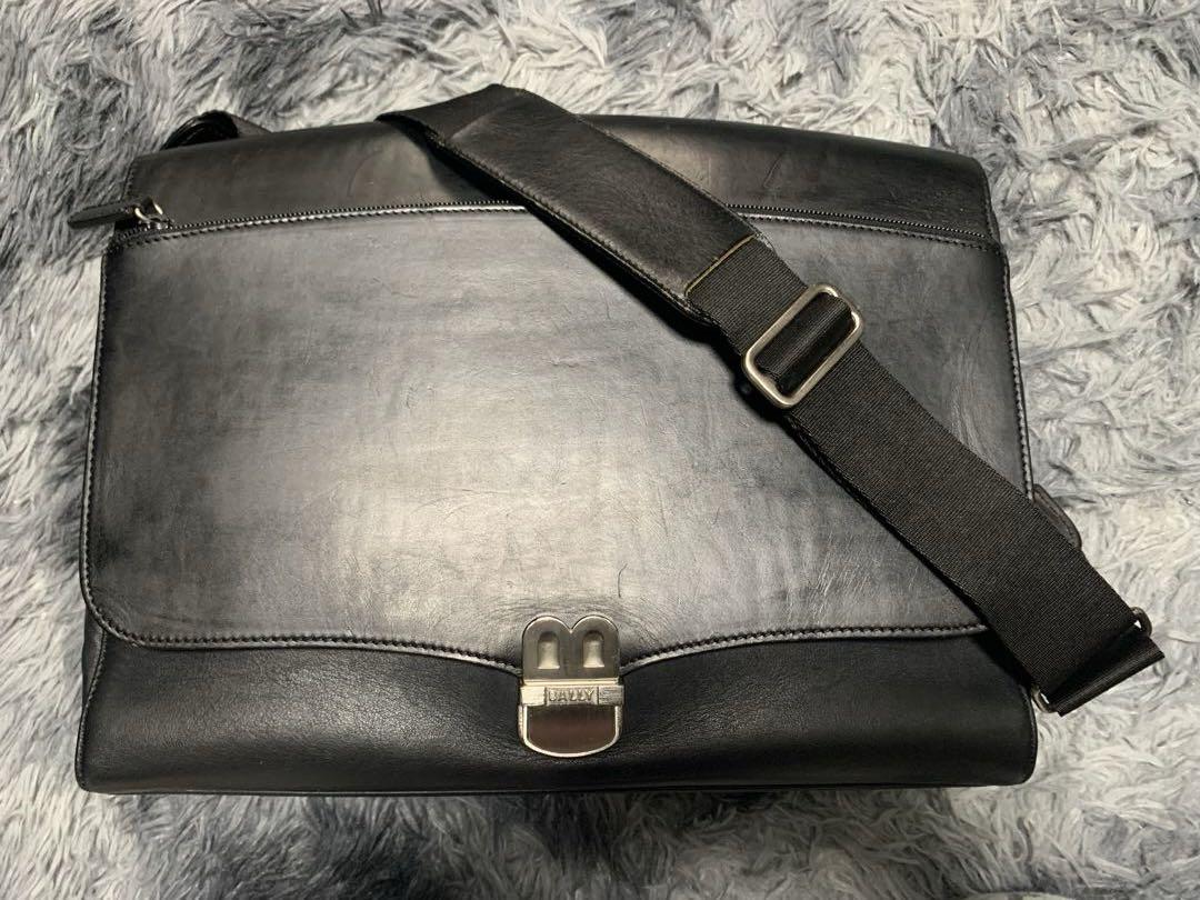 希少◇ BALLY バリー メッセンジャーバッグ レザー ブラック