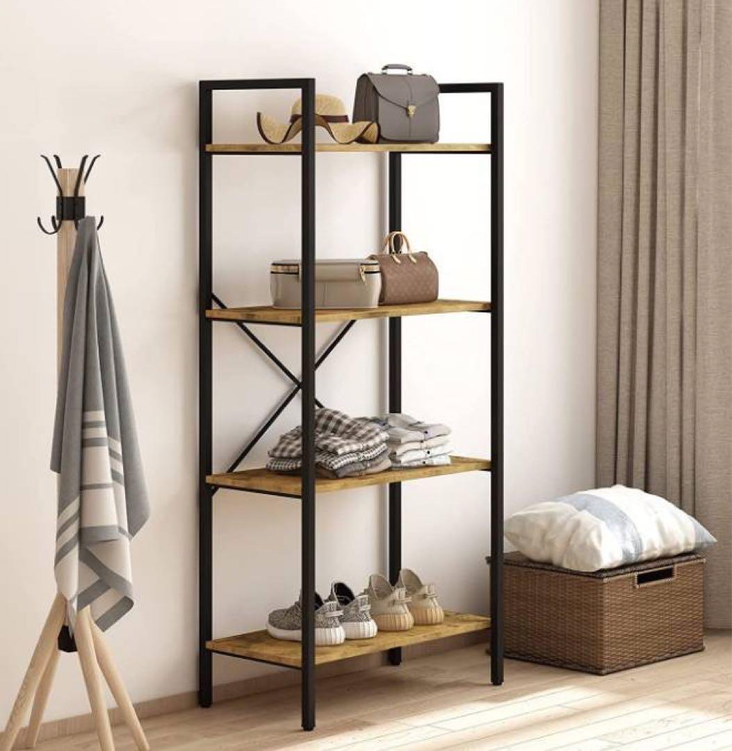 部屋をおしゃれに】スチールラック棚 4段 収納ラック オープンシェルフ