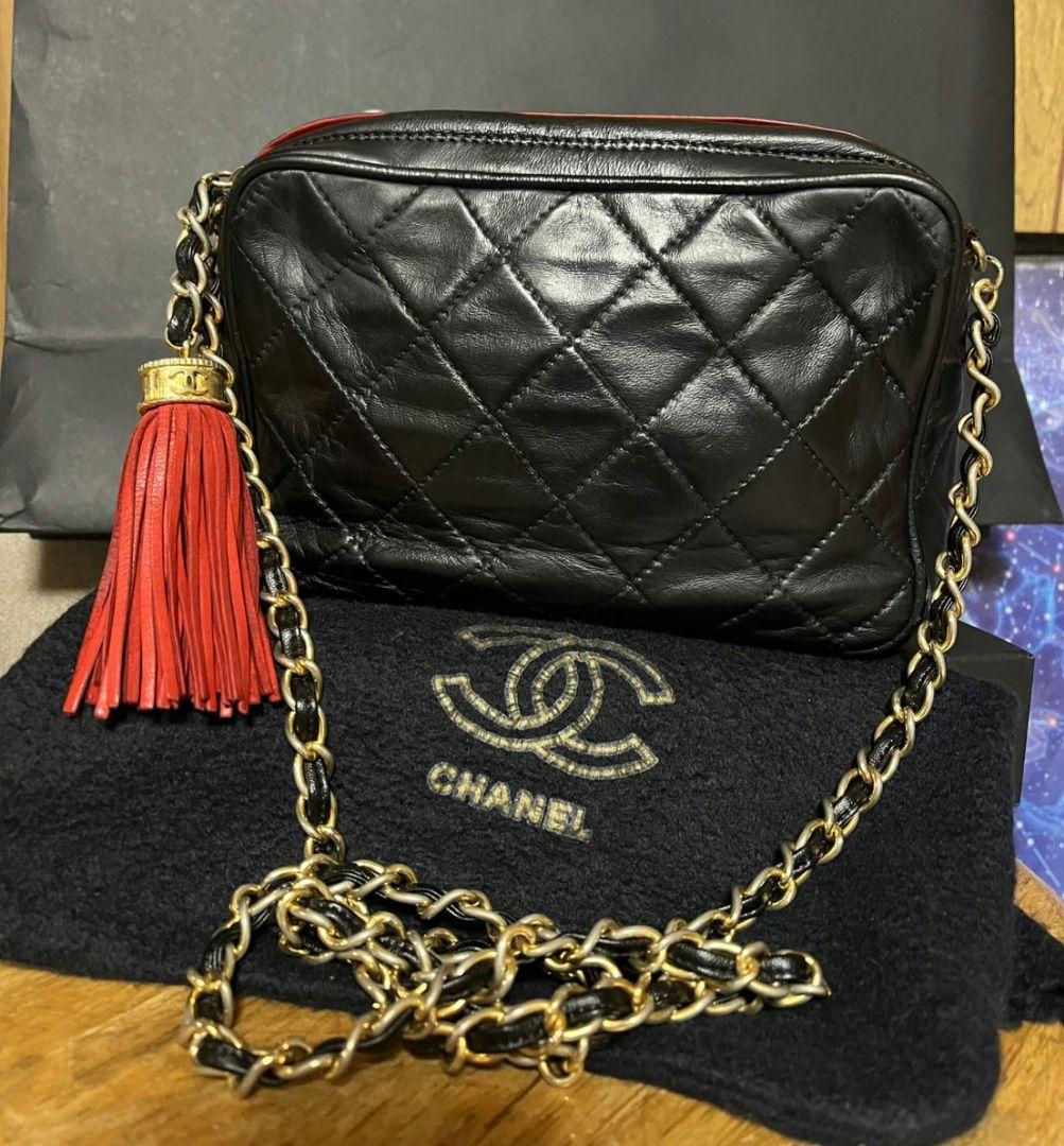 幻♡極上美品CHANELココマークフリンジ付きマトラッセチェーンショルダーバッグ