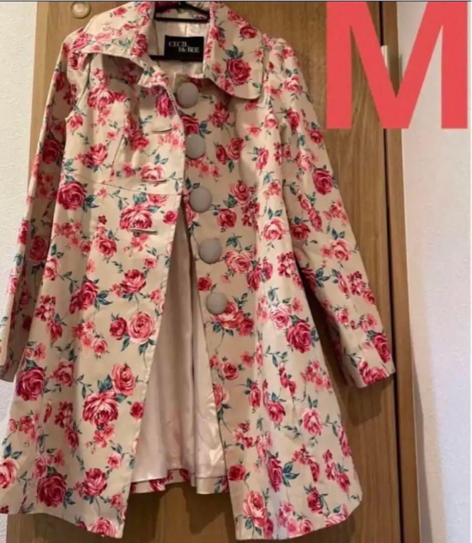 ✨美品✨ CECIL McBEEトレンチコート ベージュ バラ柄M