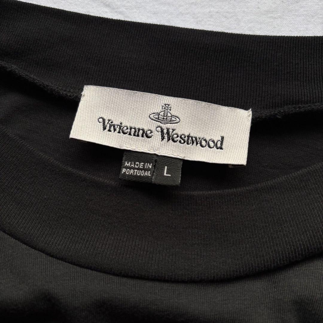 ヴィヴィアン・ウエストウッド　ロングTシャツ　刺繍ロゴ　Lサイズ　ブラック　古着