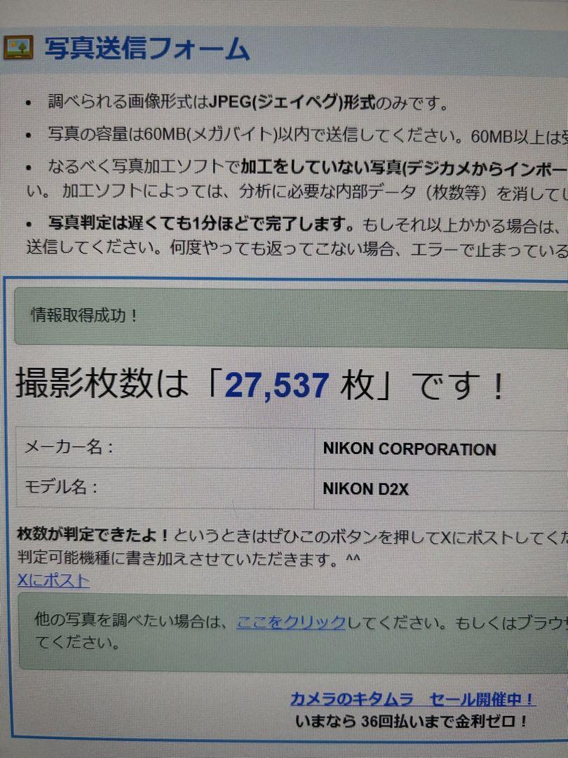 Nikon D2X デジタル一眼レフカメラ 本体 稼働品