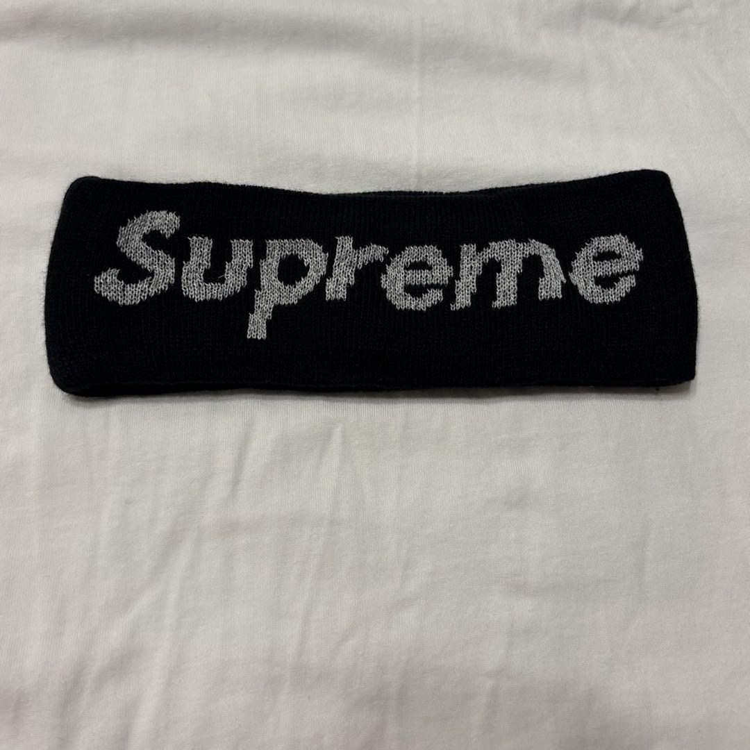 Supreme ブラック ヘッドバンド ヘアバンド 反射ロゴ - メルカリ