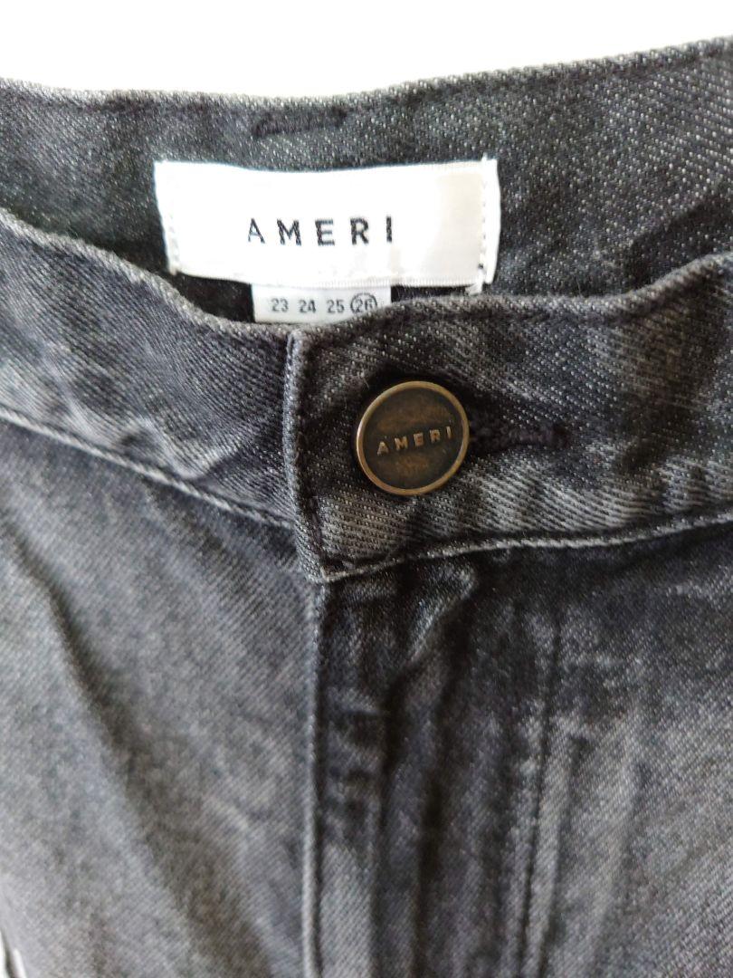 美品 AMERI DENIM SWEAT DOCKING WIDE PANTS