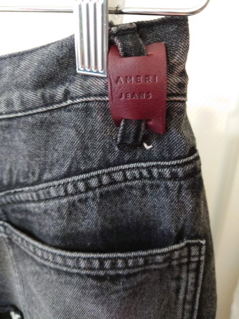 美品 AMERI DENIM SWEAT DOCKING WIDE PANTS