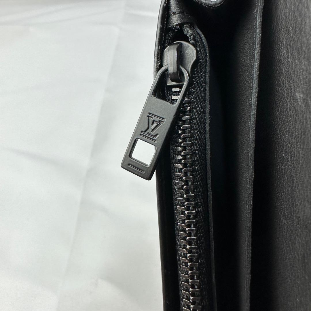 【美品】ルイヴィトン 長財布 アエログラム ブラザ レザー ブラック 現行モデル