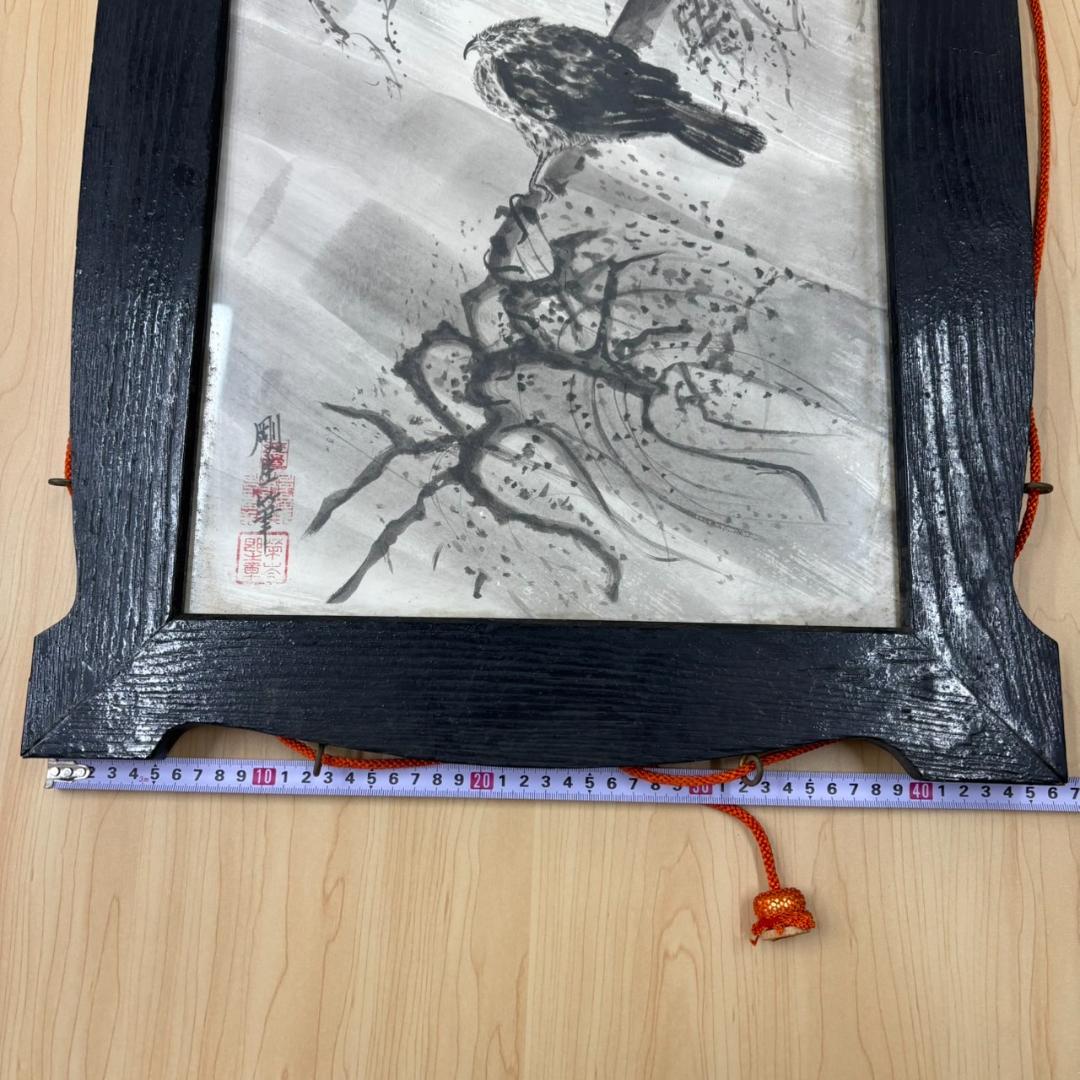 墨絵　時代額　(K)