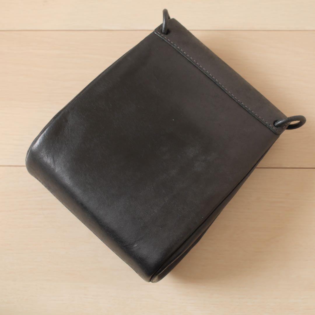 専門店では ショルダーバッグ 美品】safuji M バッグ 本革 レザー ブラック バッグ