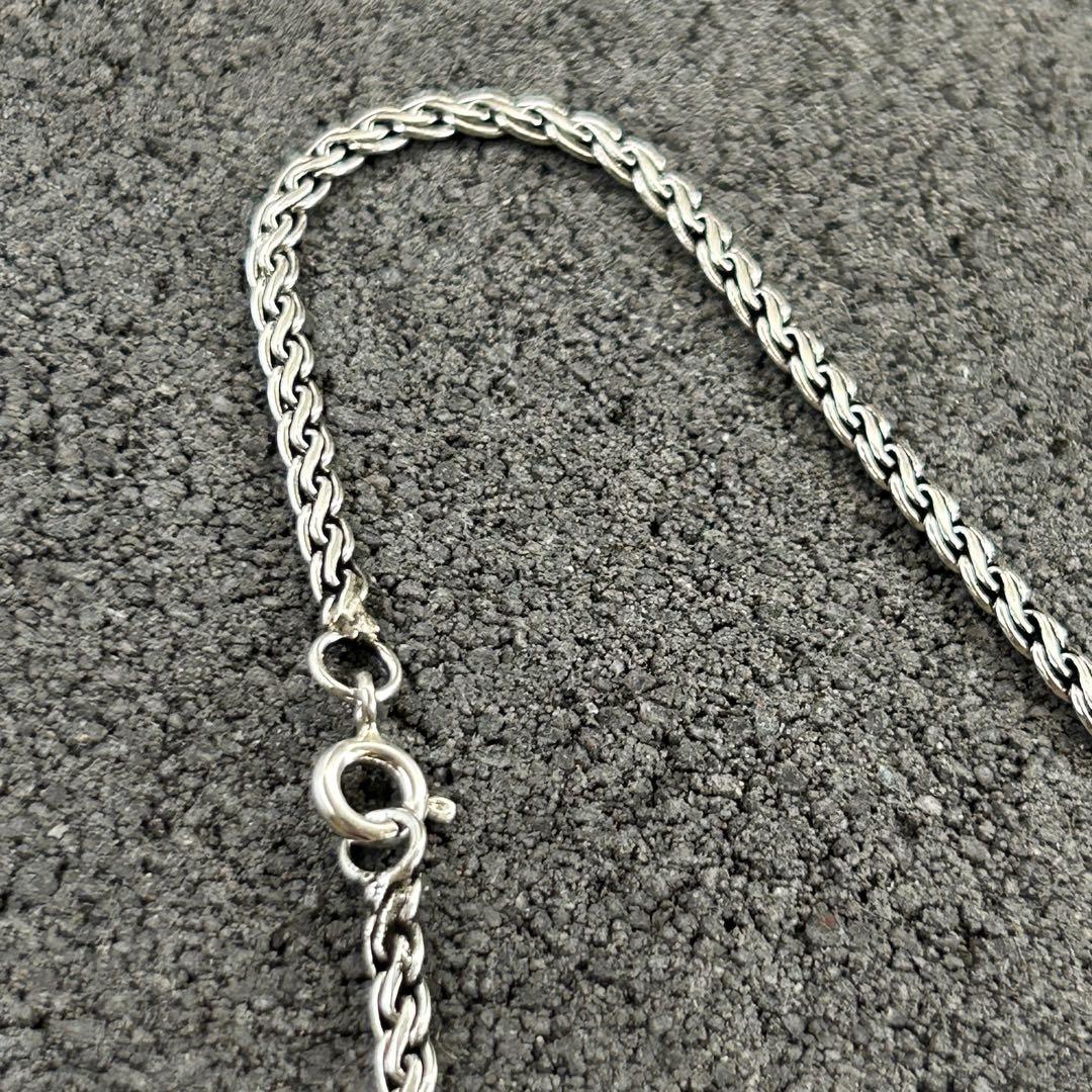 Silver いぶしツイストデザインネックレス|軽研磨仕上げ