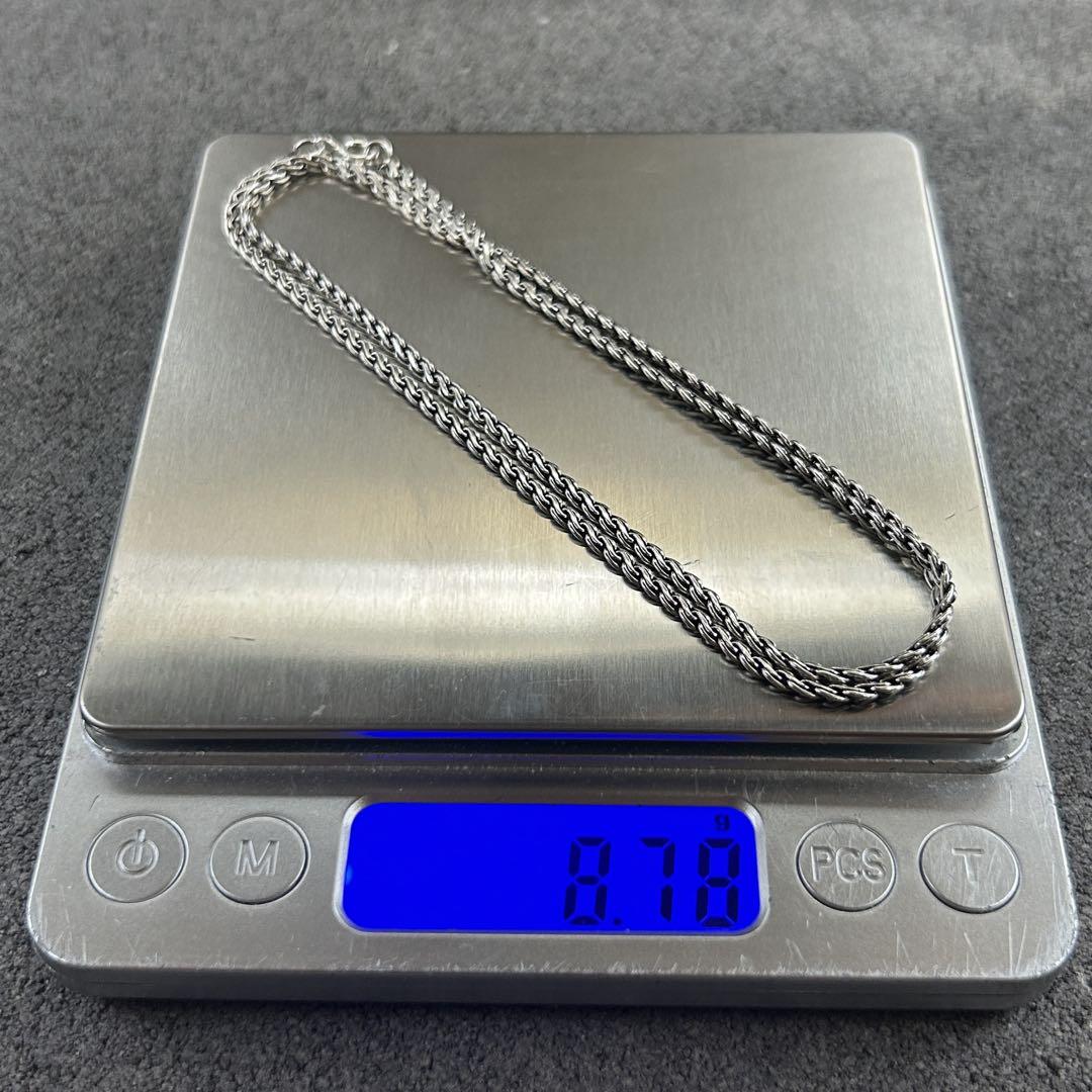 Silver いぶしツイストデザインネックレス|軽研磨仕上げ