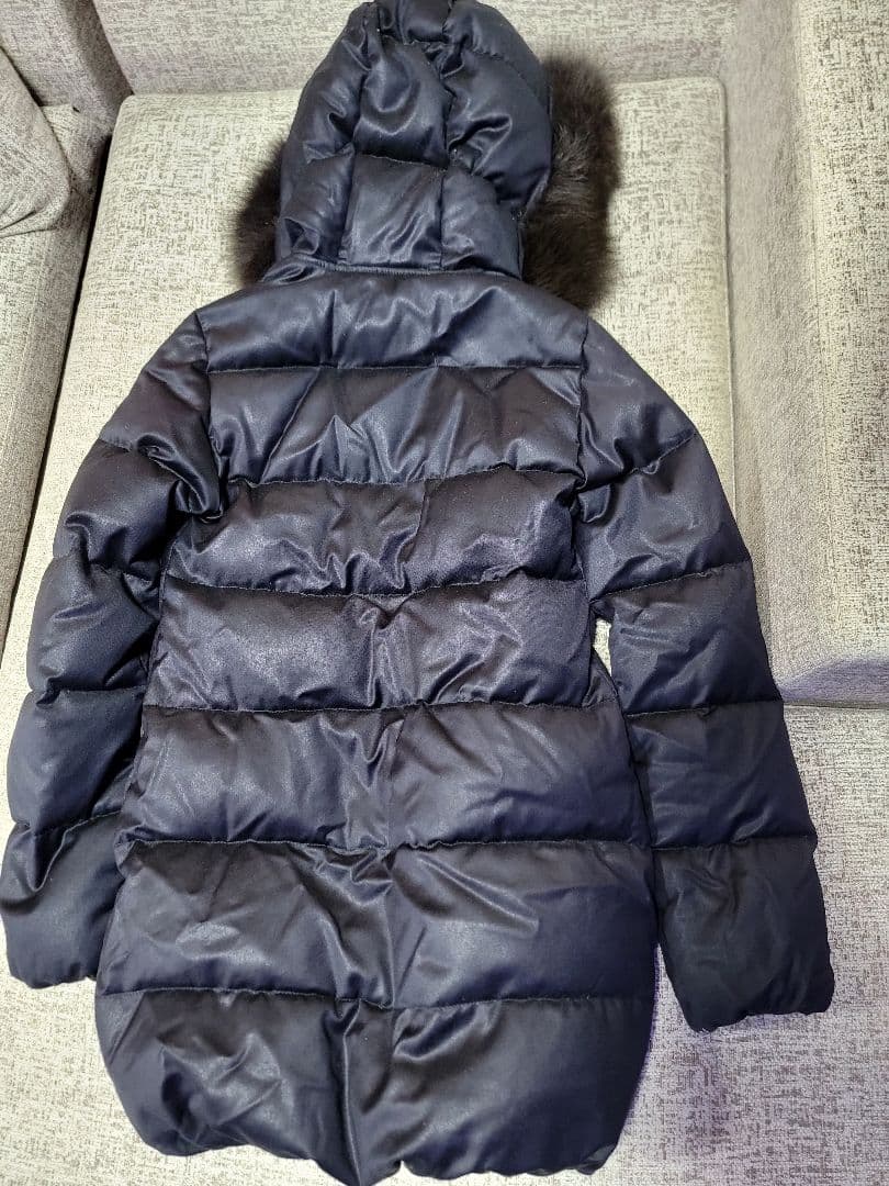 ネイビー ファー付きダウンジャケット