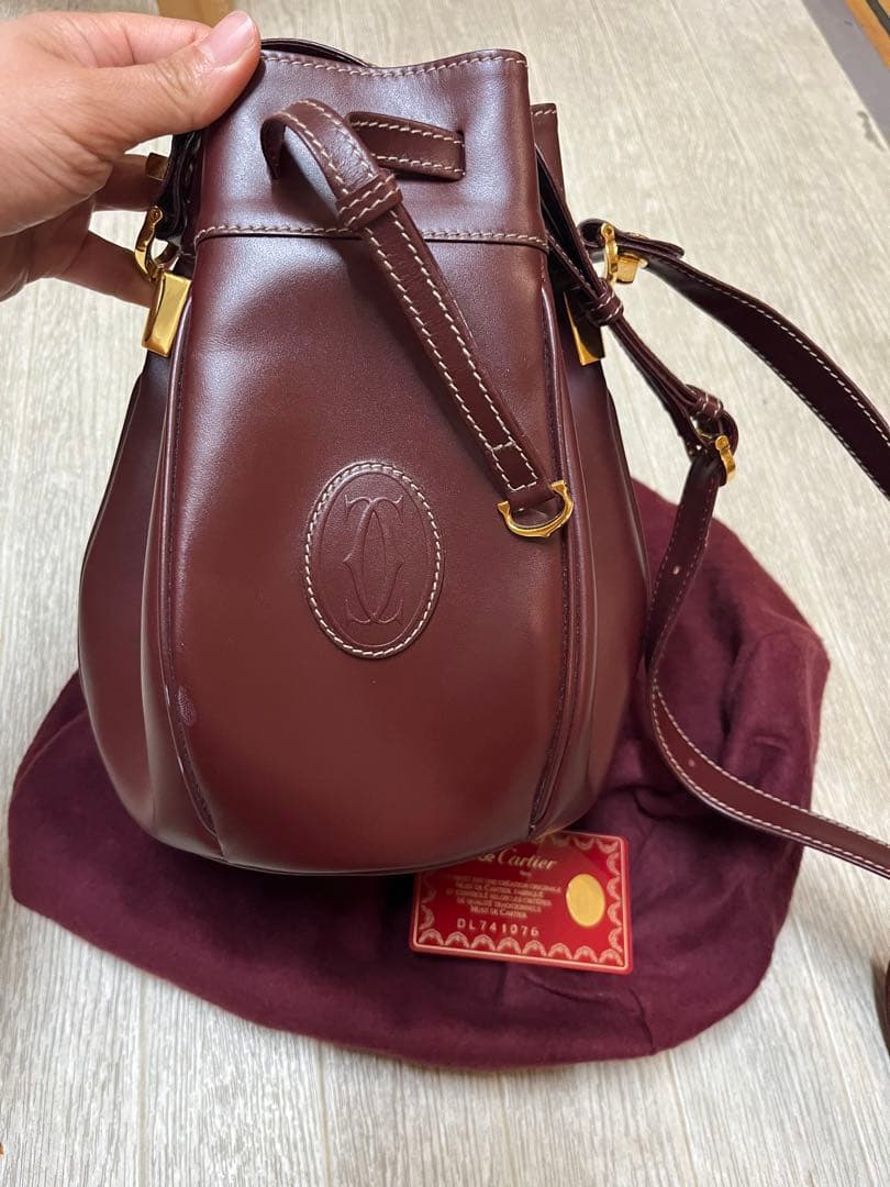 Cartier ブラウンレザー ショルダーバッグ