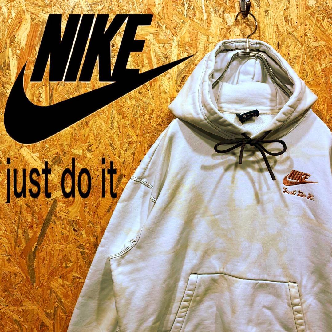 ナイキ 刺繍ロゴ タイダイ ゆるだぼ00s スウェット パーカーL NIKE
