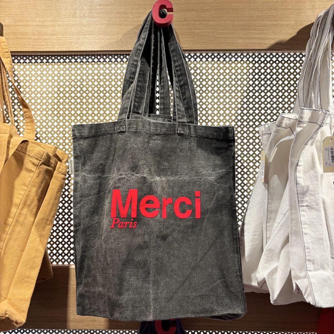 Merci♥Cafe Non Merci トートバッグ ORGaniC綿∽パリ発★ Merci♥Cafe Non Merci トートバッグ ORGaniC綿∽パリ発