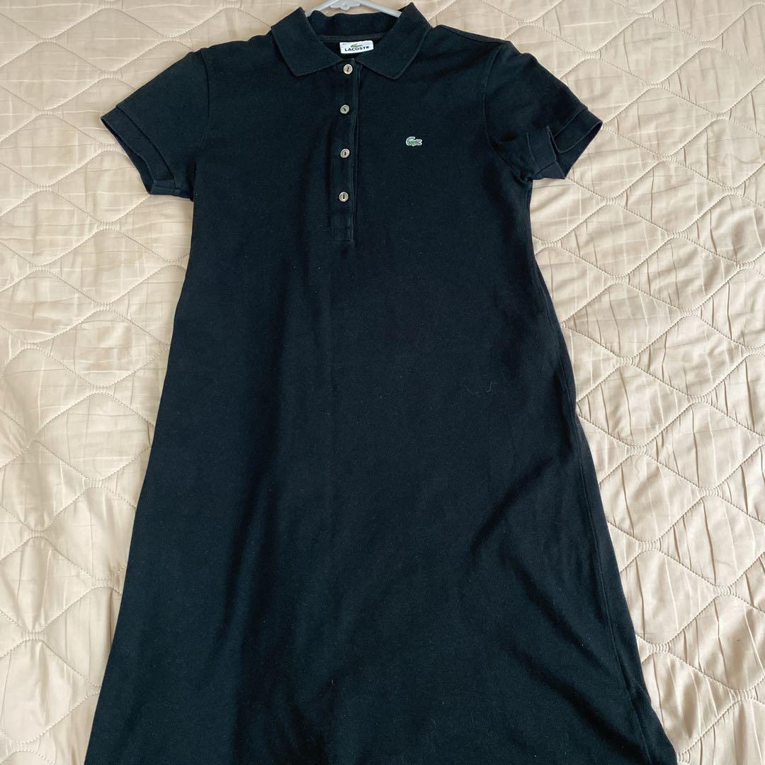 美品　LACOSTE ラコステ ワンピース 半袖 レディース 黒　42
