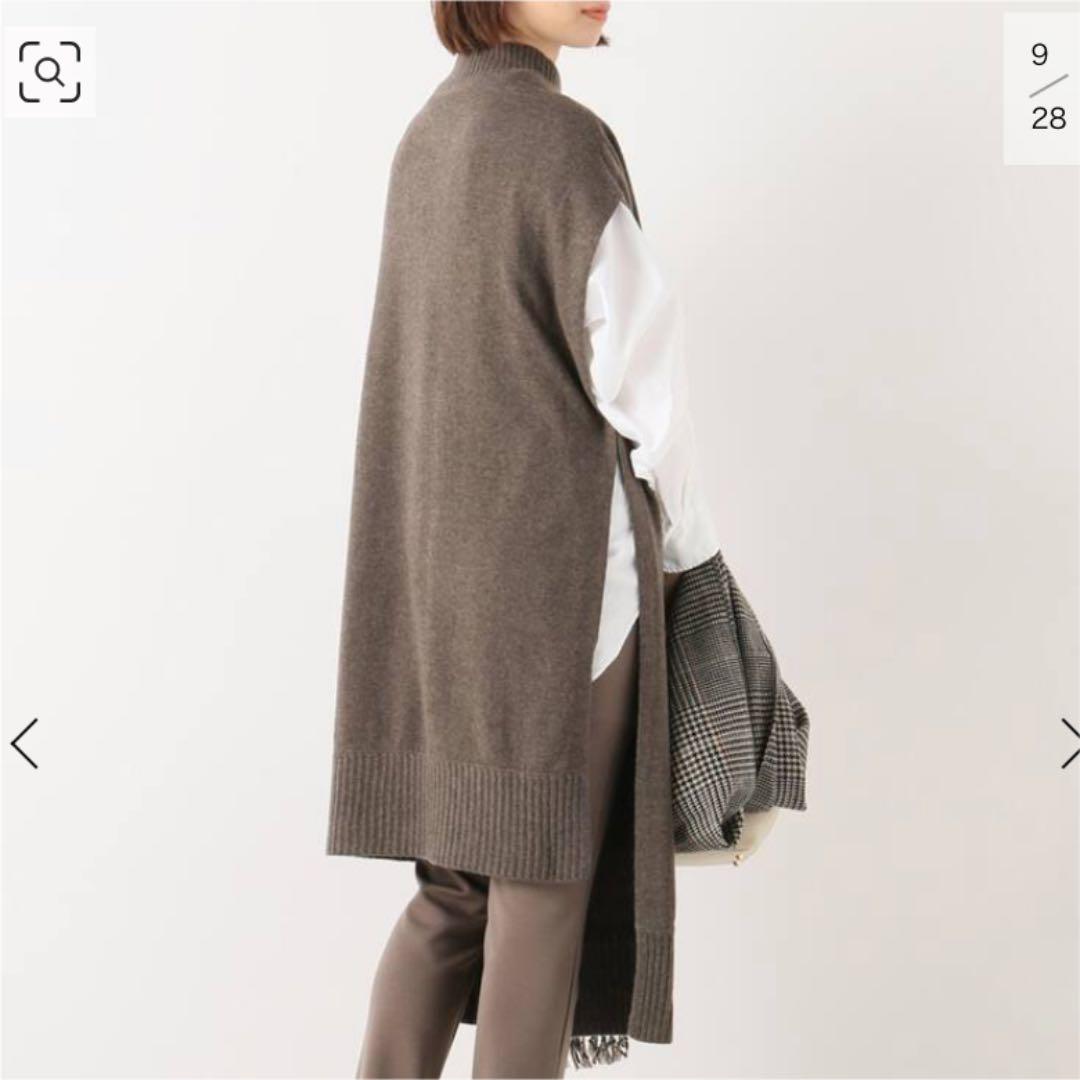 スタンドネックロングベスト◆