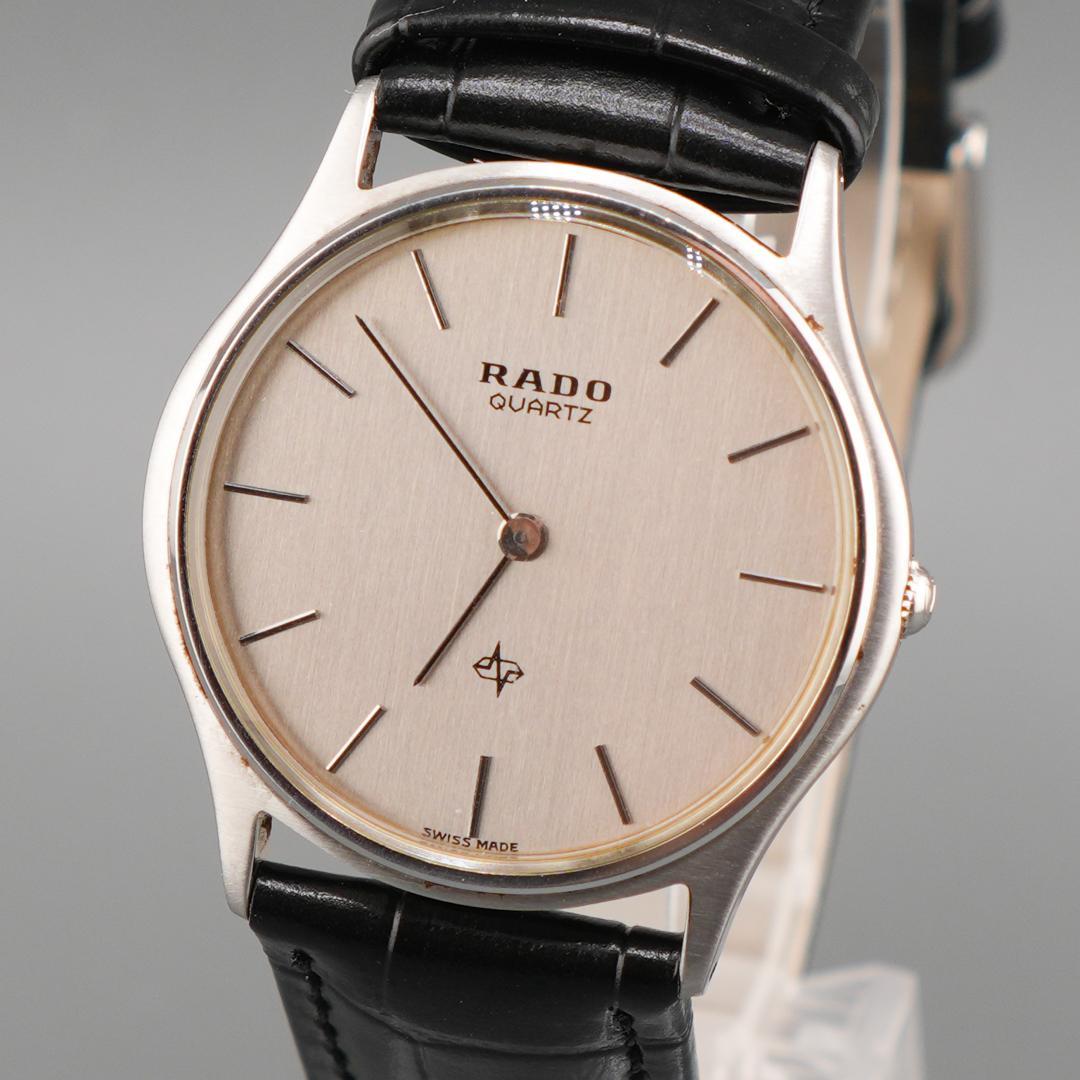 稼働 RADO シルバー ラウンド 腕時計 電池 ベルト クォーツ