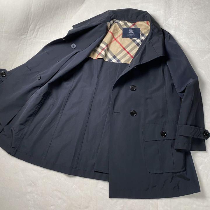 93780　大きいサイズ　バーバリーロンドン　コート　黒　46 BURBERRY LONDON バーバリーロンドン/ダブルトレンチコート黒/46