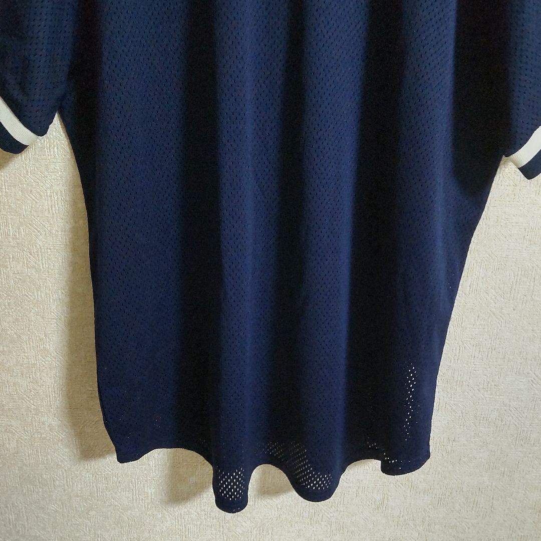希少 マジェスティック 90s ニューヨーク ヤンキース ベースボールシャツ 紺