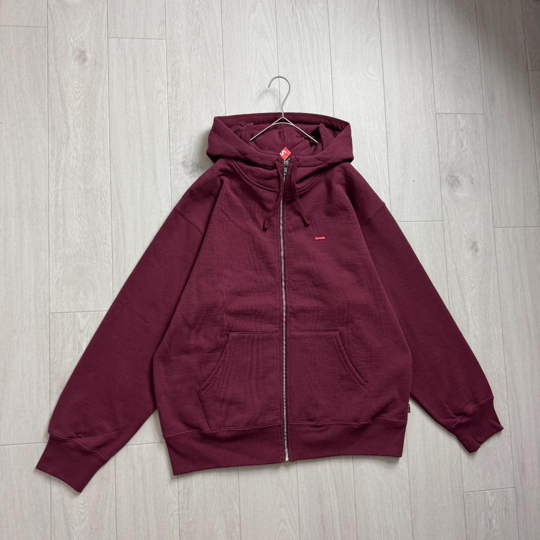 【桜色☆タグ付き☆スモールボックスロゴ】シュプリーム ジップパーカー即完売