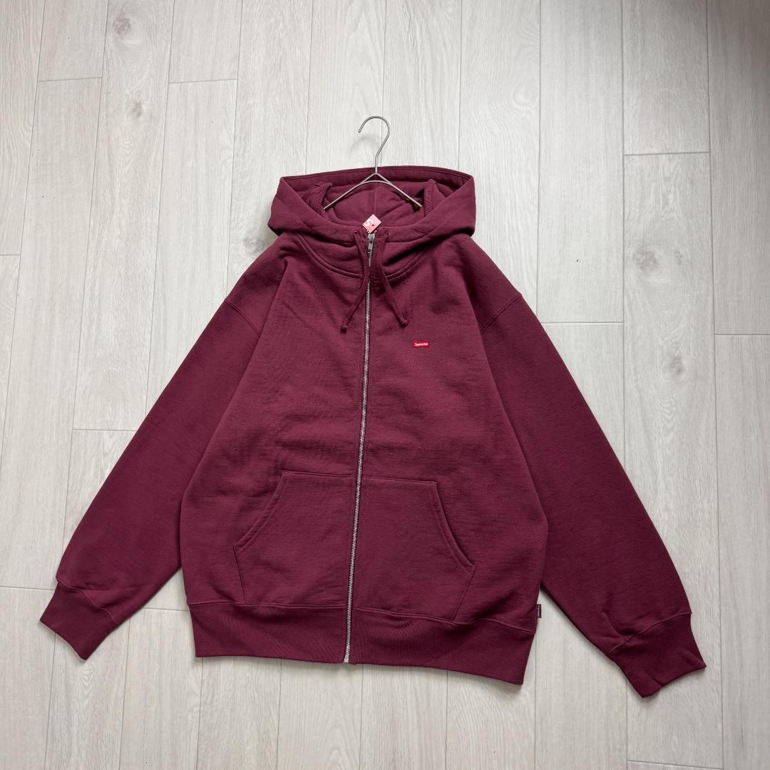 【桜色☆タグ付き☆スモールボックスロゴ】シュプリーム ジップパーカー即完売