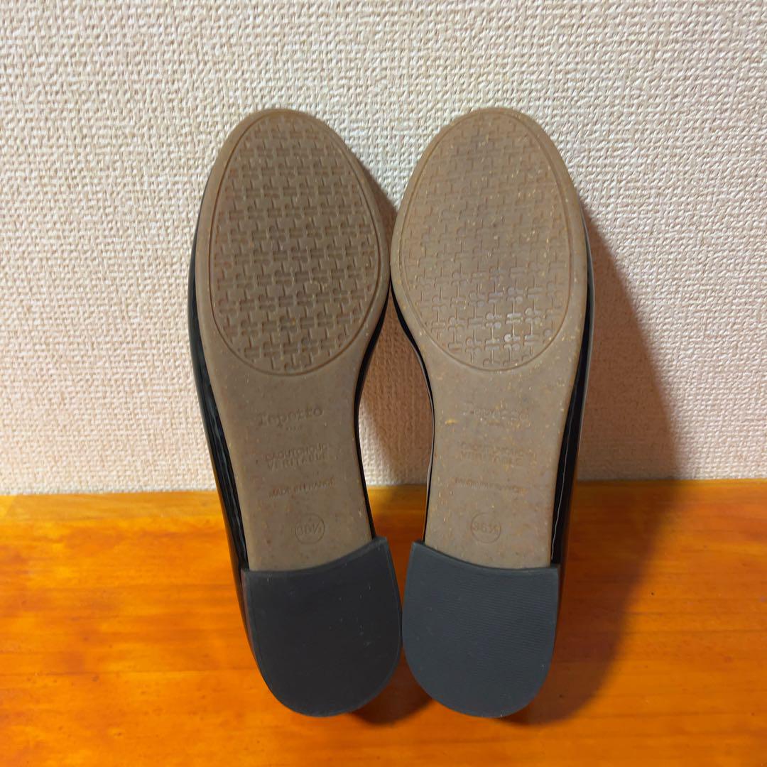 ❀試着のみ レペット エナメル フラットシューズ 黒 ブラック 23cm