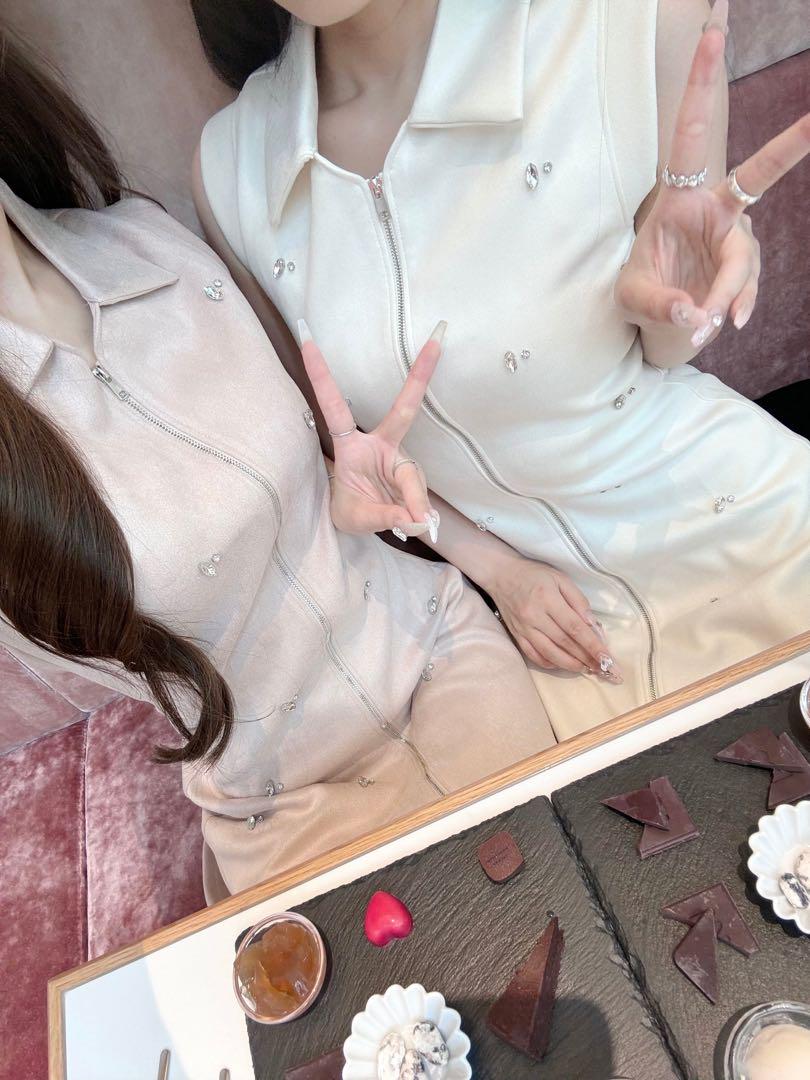 新品タグ ルミニョン Lumignon suède bijou op ピンクM
