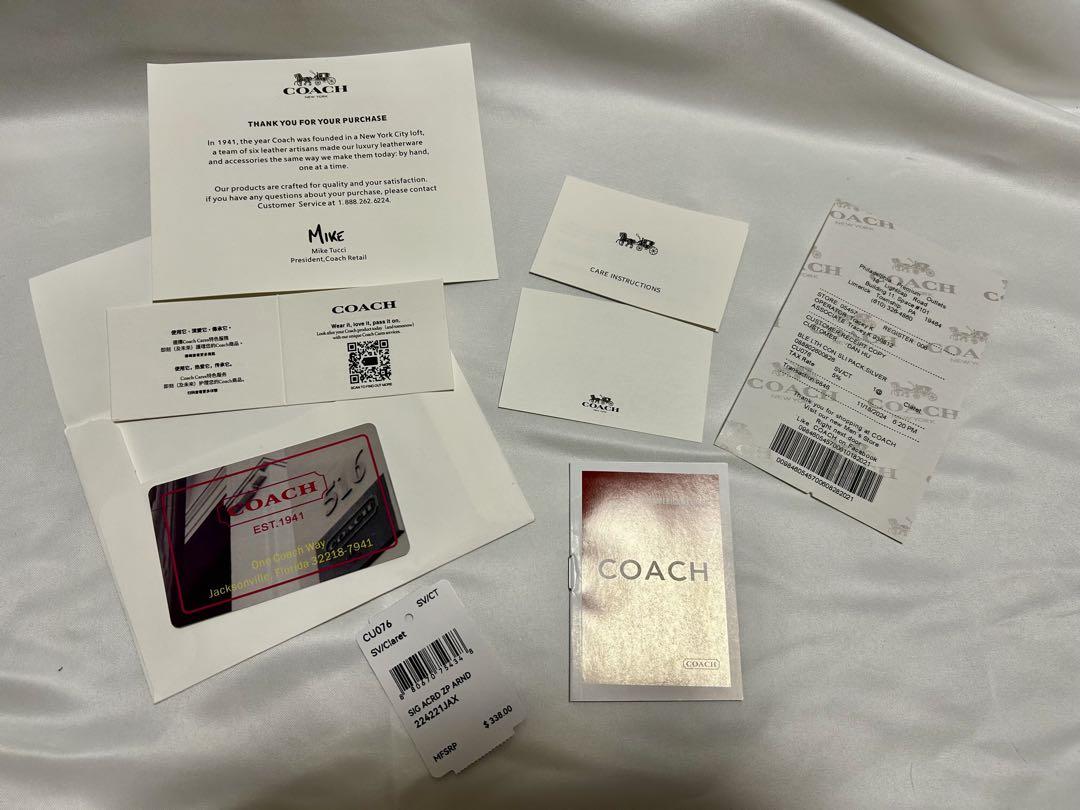 COACH バーガンディ キルティングリュック
