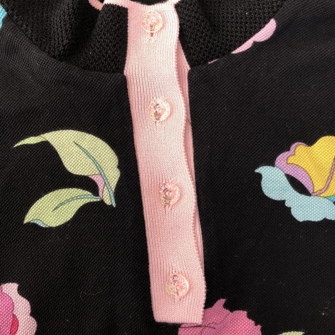 コメント希望額特価✨レオナール L ニット ウール シルク 花柄 トリム