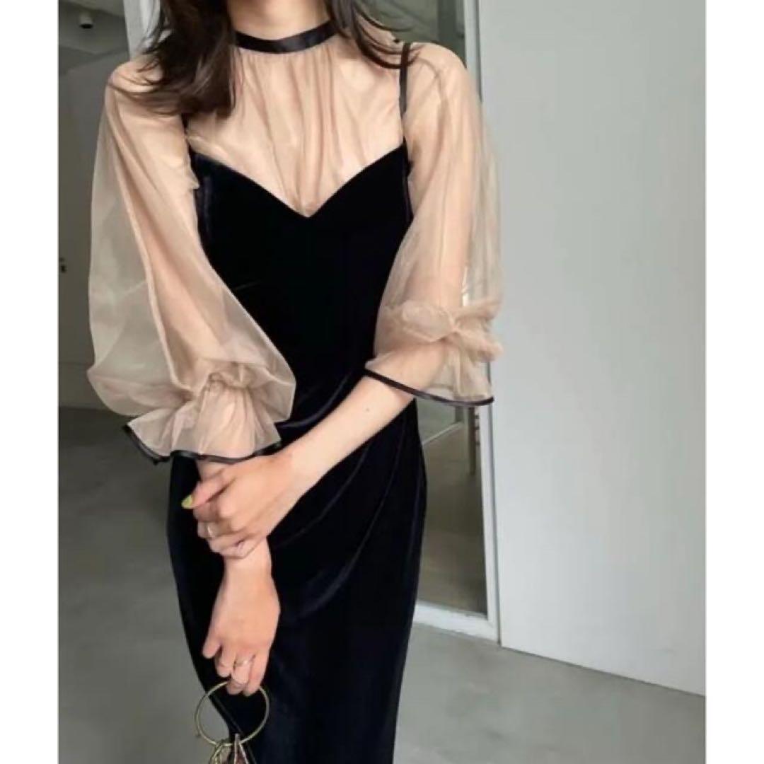 Ameri VINTAGE】many way tulle veil dress