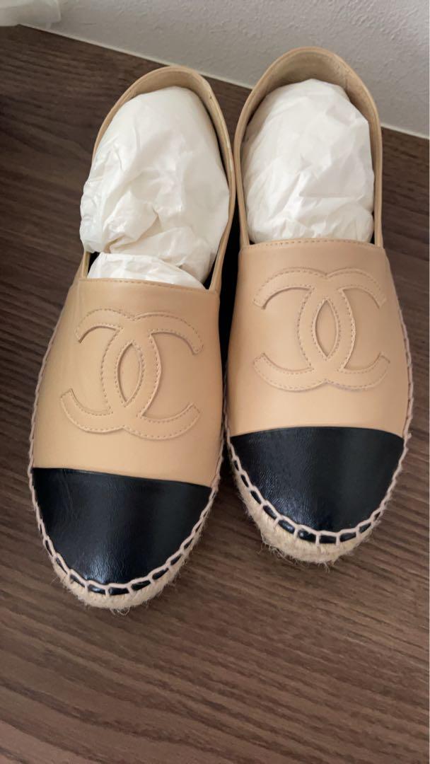 【CHANEL】フェミニンさ！ ☆ エスパドリーユ ☆ CHANEL エスパドリーユ ベージュ/ブラック 37 - メルカリ