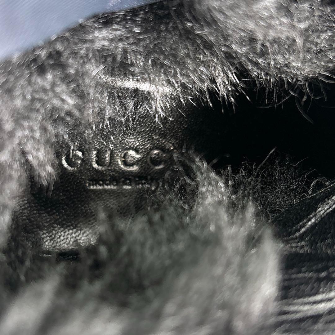 GUCCIグッチ|ロングブーツ|スエード|ロゴ|ボア|フロントジッパー
